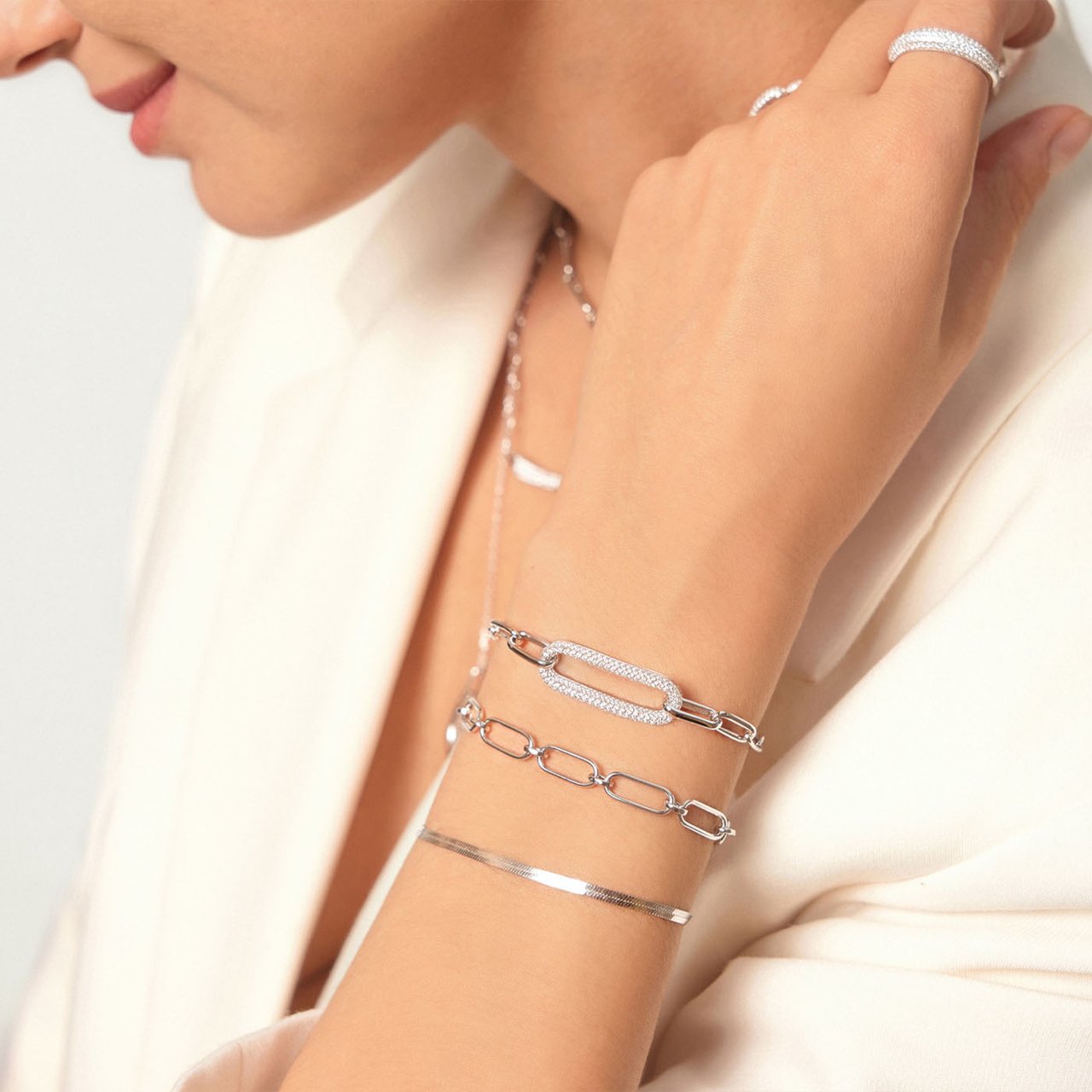 Ania Haie Tough Love Armband met Zirkonia Zilver