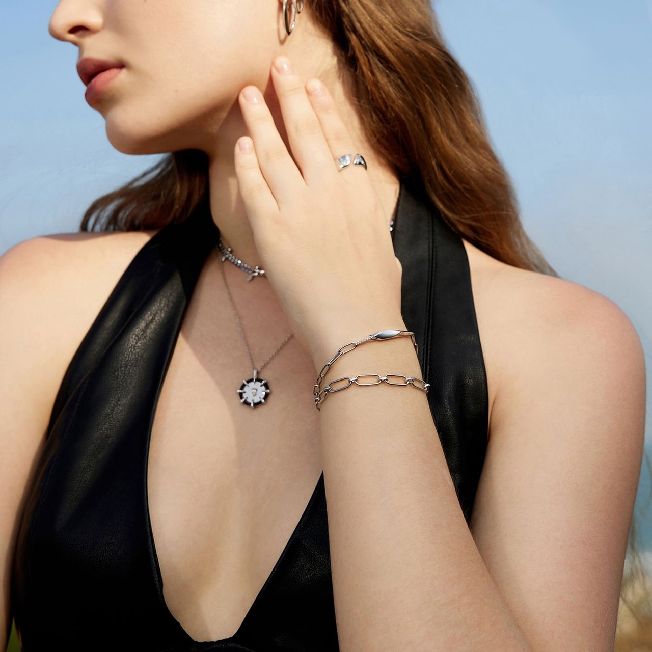 Ania Haie Polished Punk Armband met Zirkonia Zilver