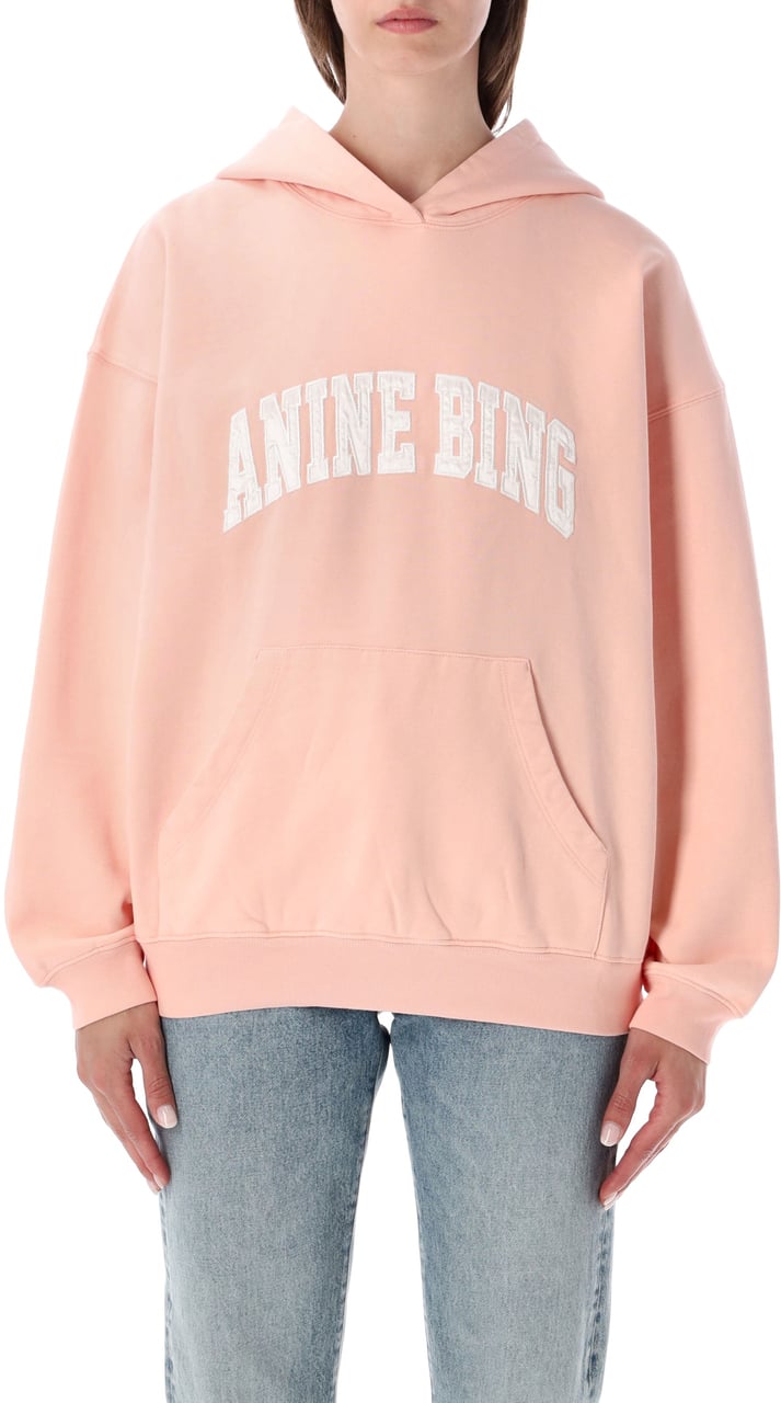 Anine Bing Harvey Hoodie Coral Pink Roze