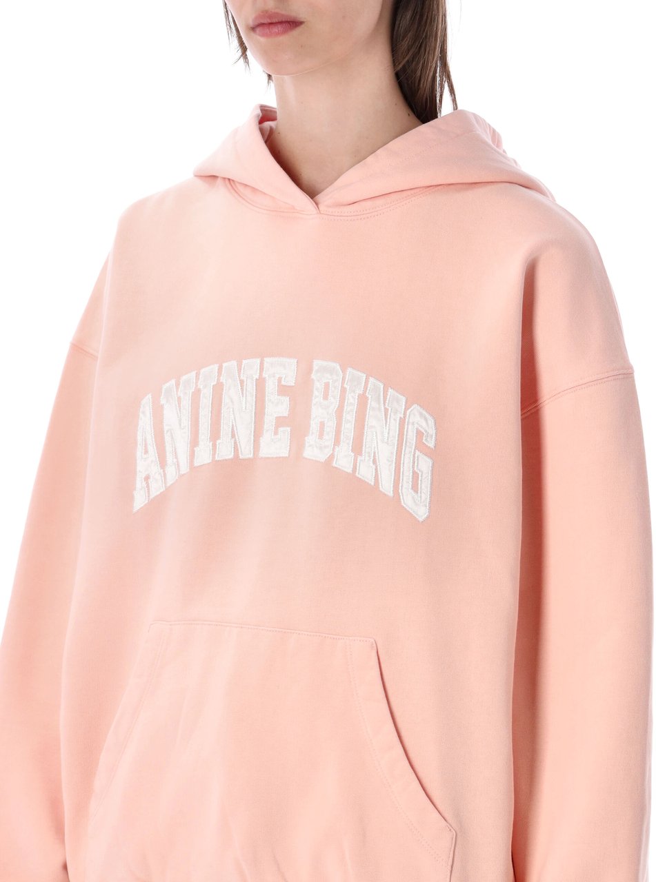 Anine Bing Harvey Hoodie Coral Pink Roze