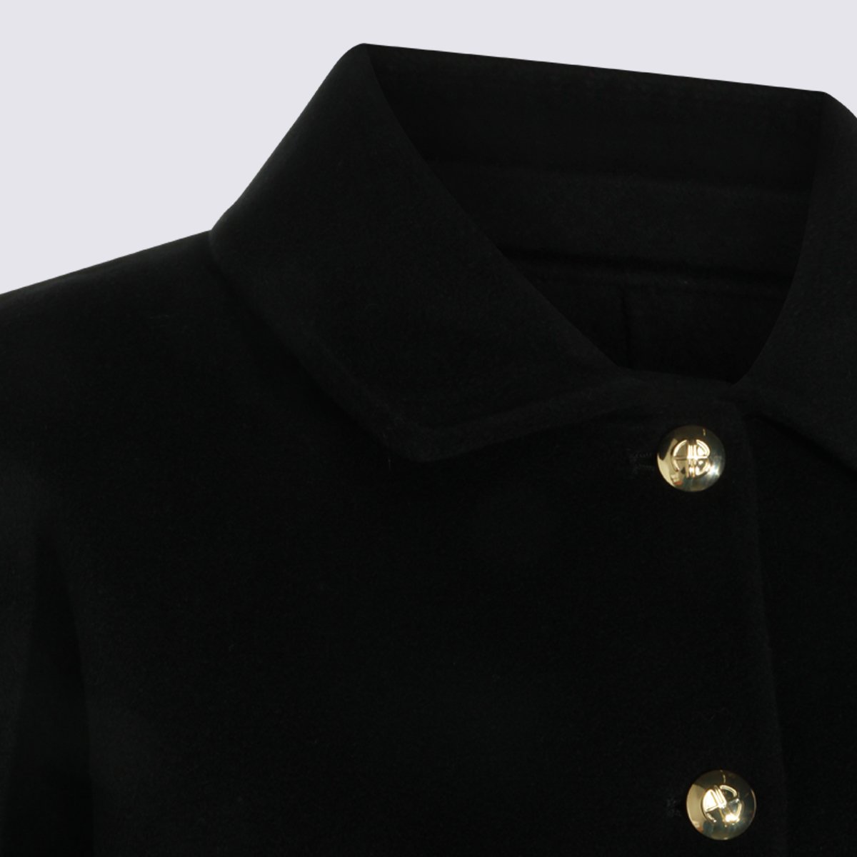 Anine Bing Minimalist Black Jacket with Classic Collar Zwart