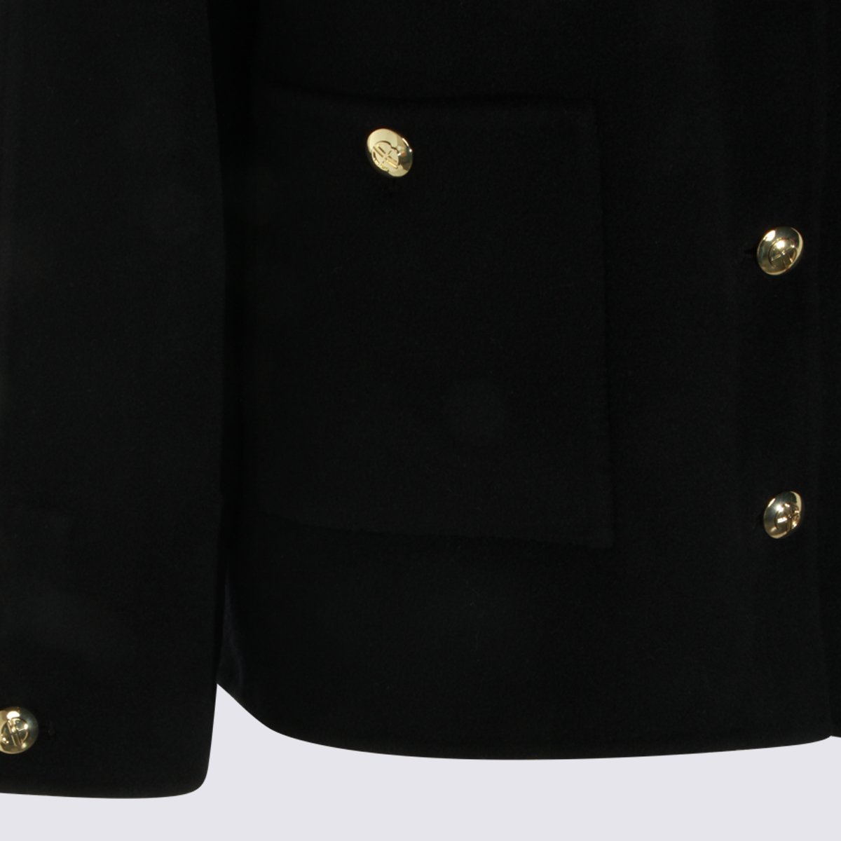 Anine Bing Minimalist Black Jacket with Classic Collar Zwart