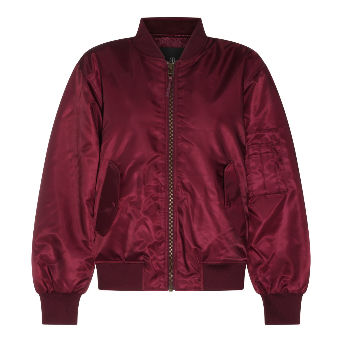 Anine Bing Casual Bomber Jacket in Rich Burgundy Shade Rood