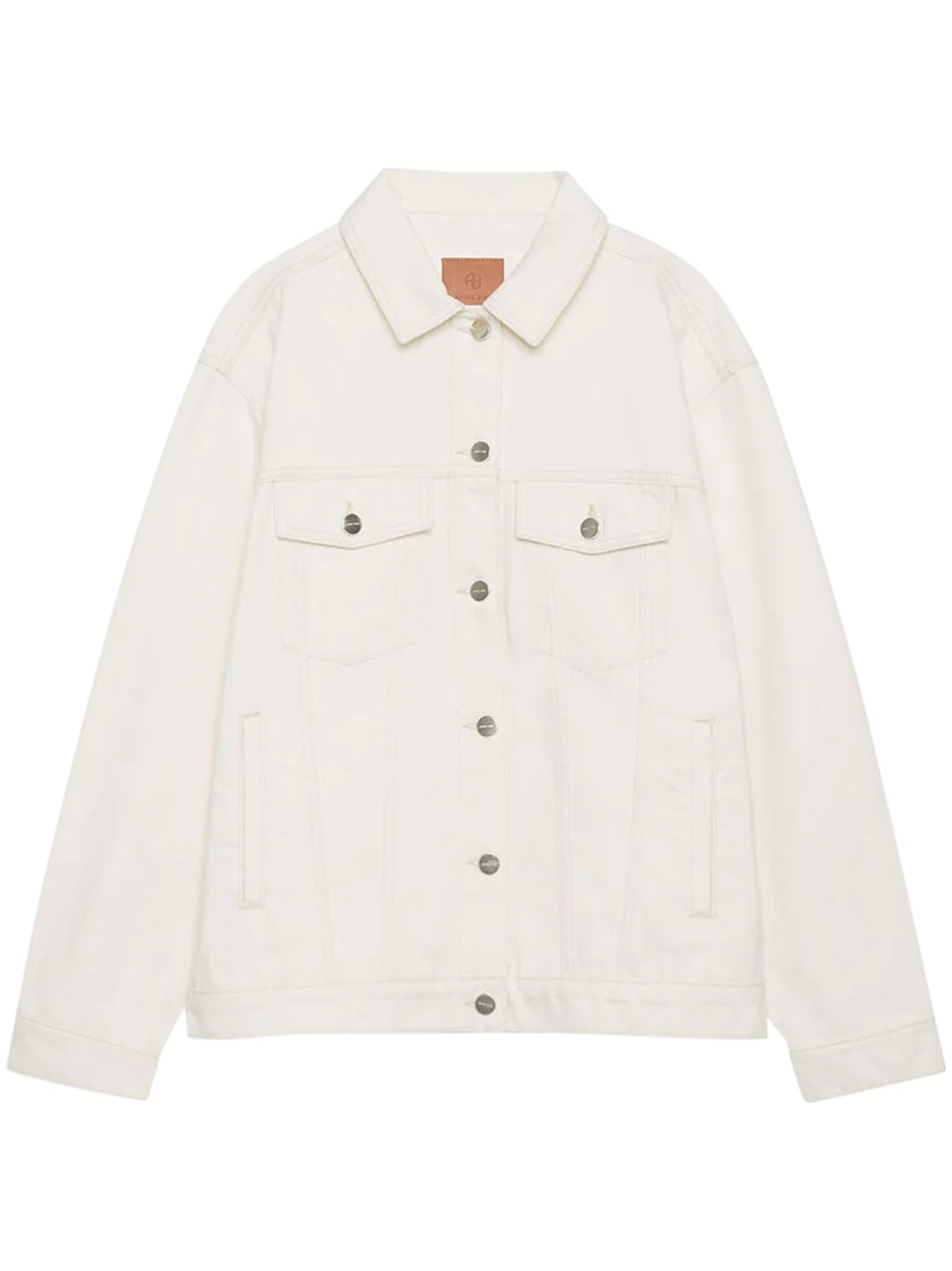 Anine Bing Structured Beige Jacket with Button-Down Front Wit