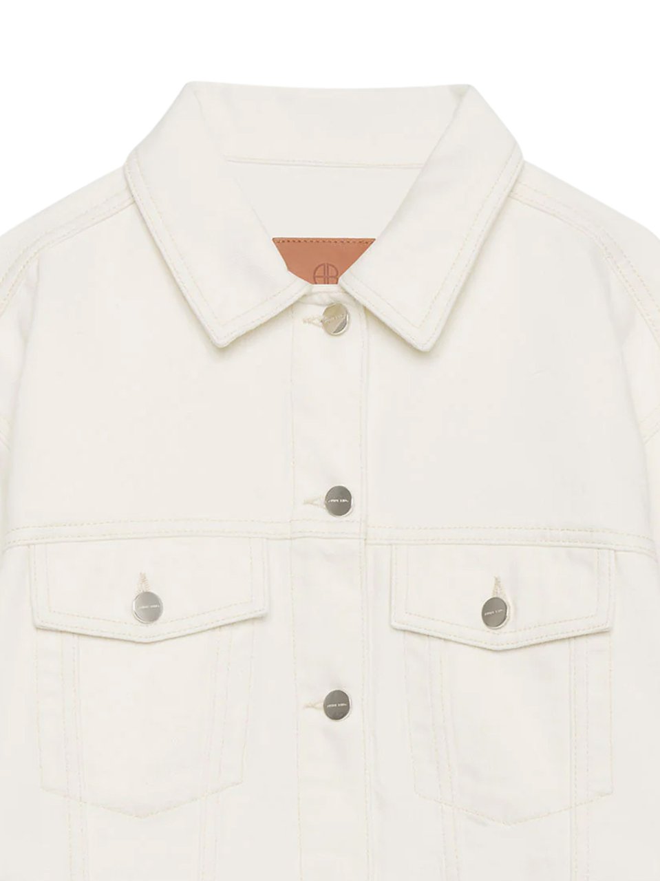 Anine Bing Structured Beige Jacket with Button-Down Front Wit
