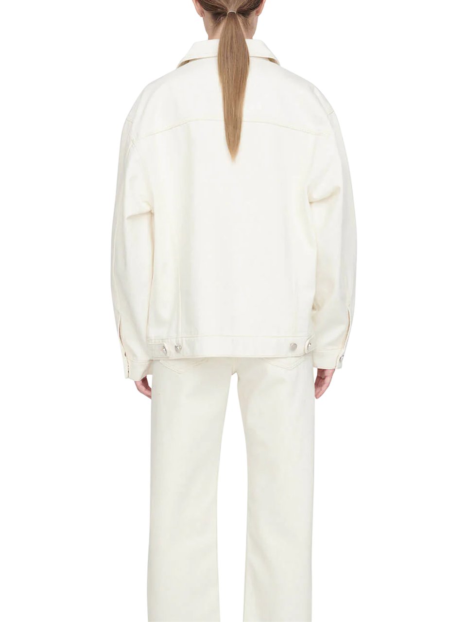 Anine Bing Structured Beige Jacket with Button-Down Front Wit