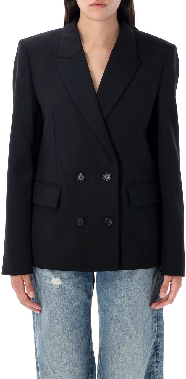 Anine Bing Evalyn Db Blazer Nero Zwart