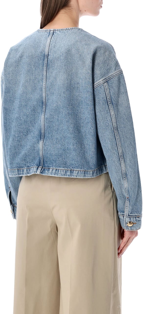 Anine Bing Blanchet Denim Jacket Caspiac Blue Blauw