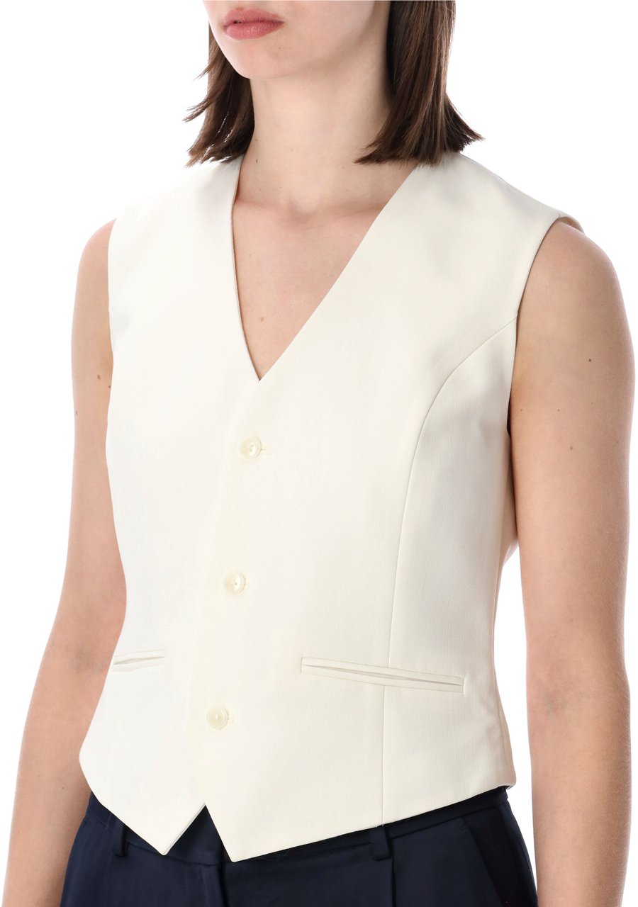 Anine Bing Mario Vest Beige Wit