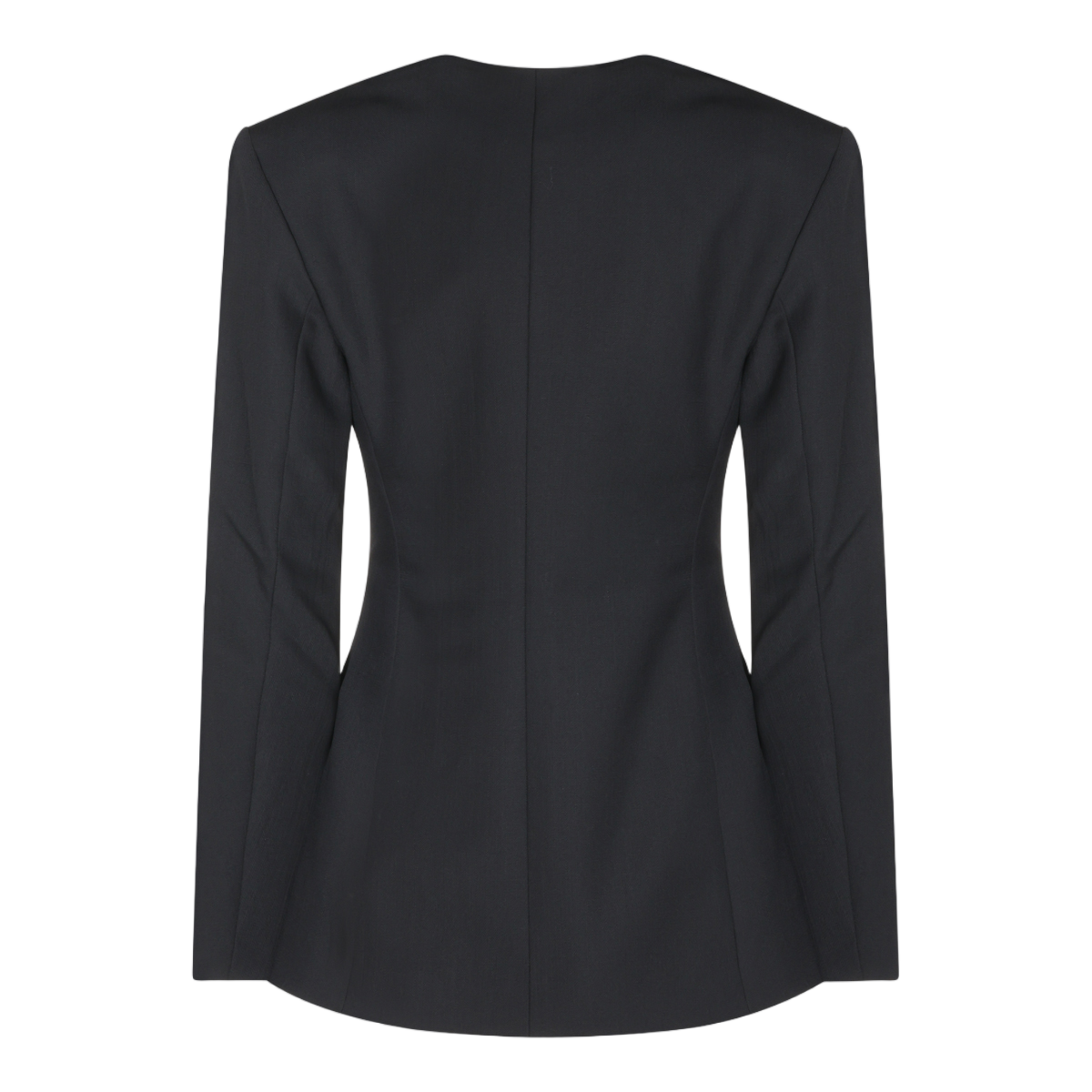 Anine Bing Tailored Black Jacket with Round Neckline Zwart
