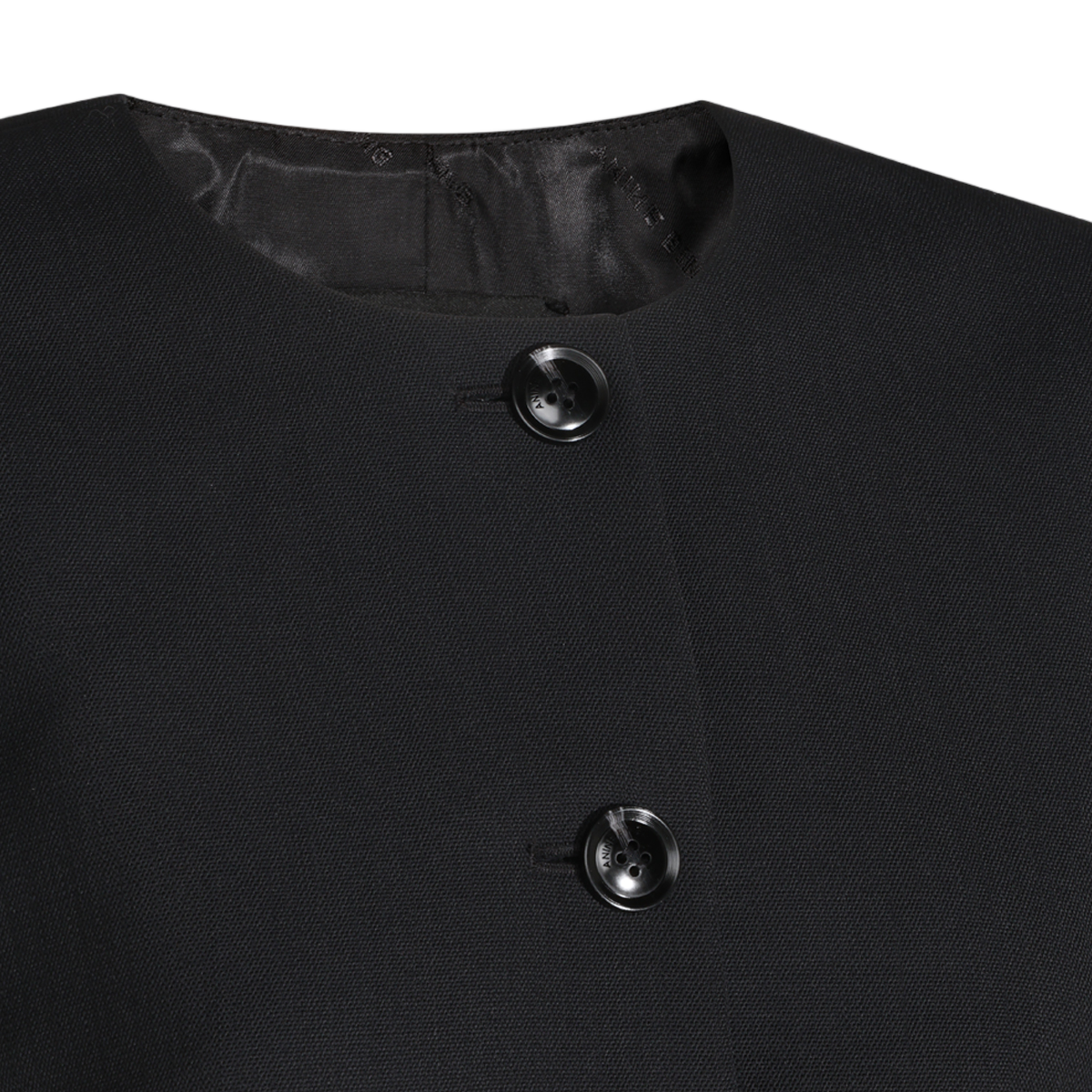 Anine Bing Tailored Black Jacket with Round Neckline Zwart