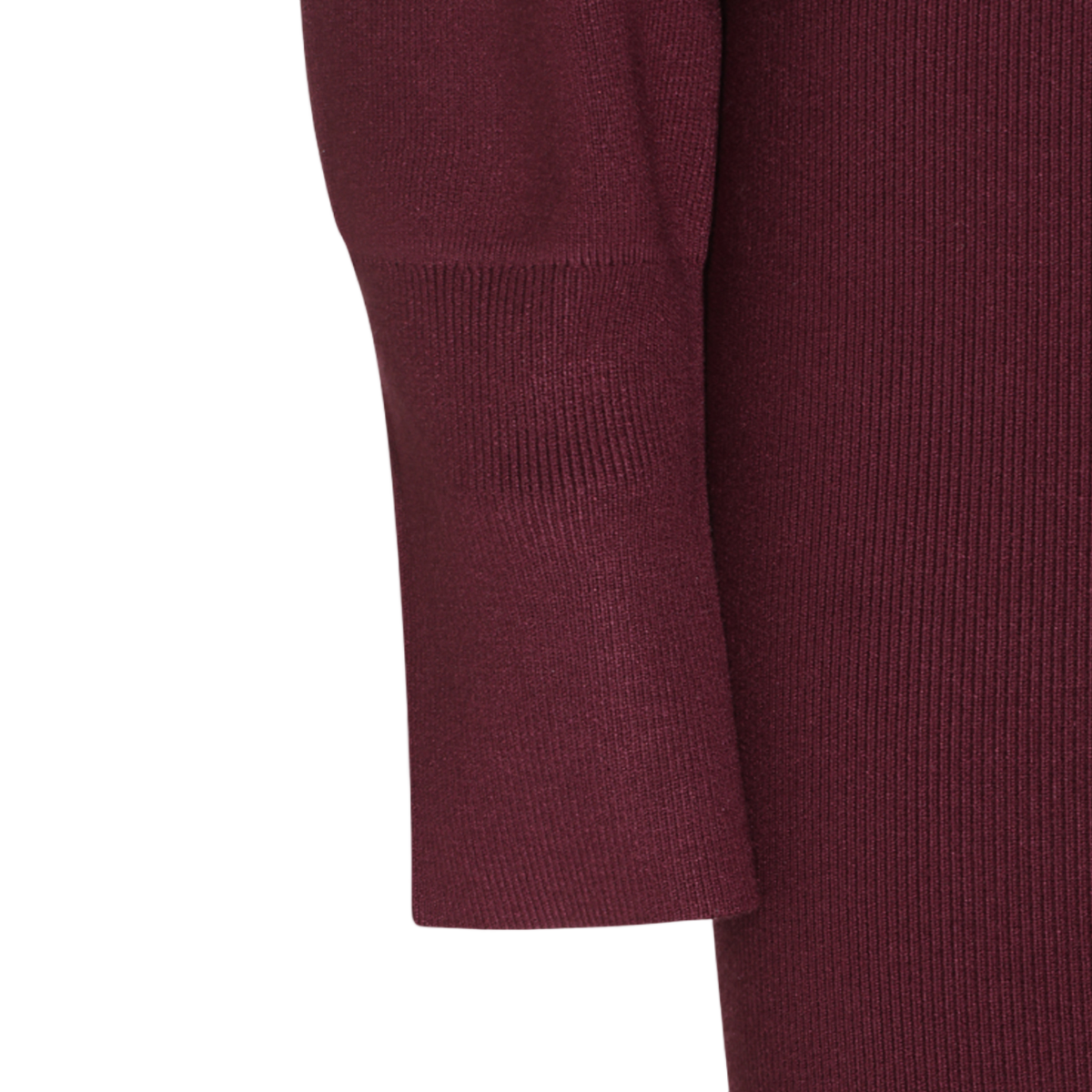Anine Bing Fitted Ribbed Mini Dress with Extended Cuffs Maroon