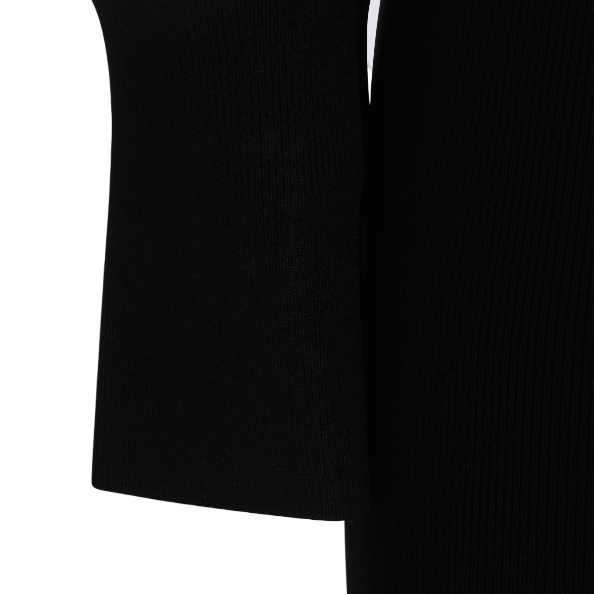 Anine Bing Fitted Mini Dress with Long Sleeves and Metallic Detail Zwart