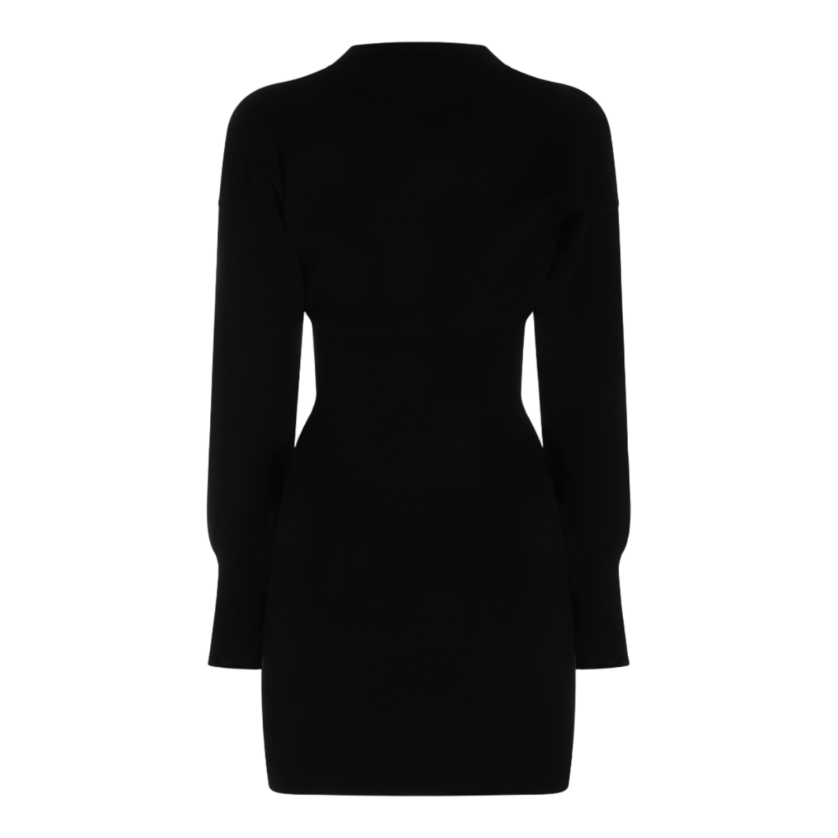 Anine Bing Fitted Mini Dress with Long Sleeves and Metallic Detail Zwart