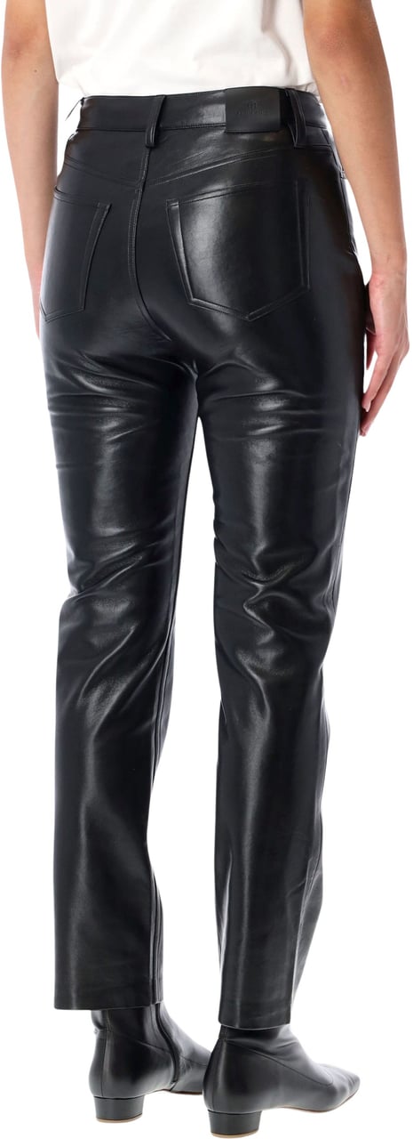 Anine Bing Bruno Leather Pant Nero Zwart