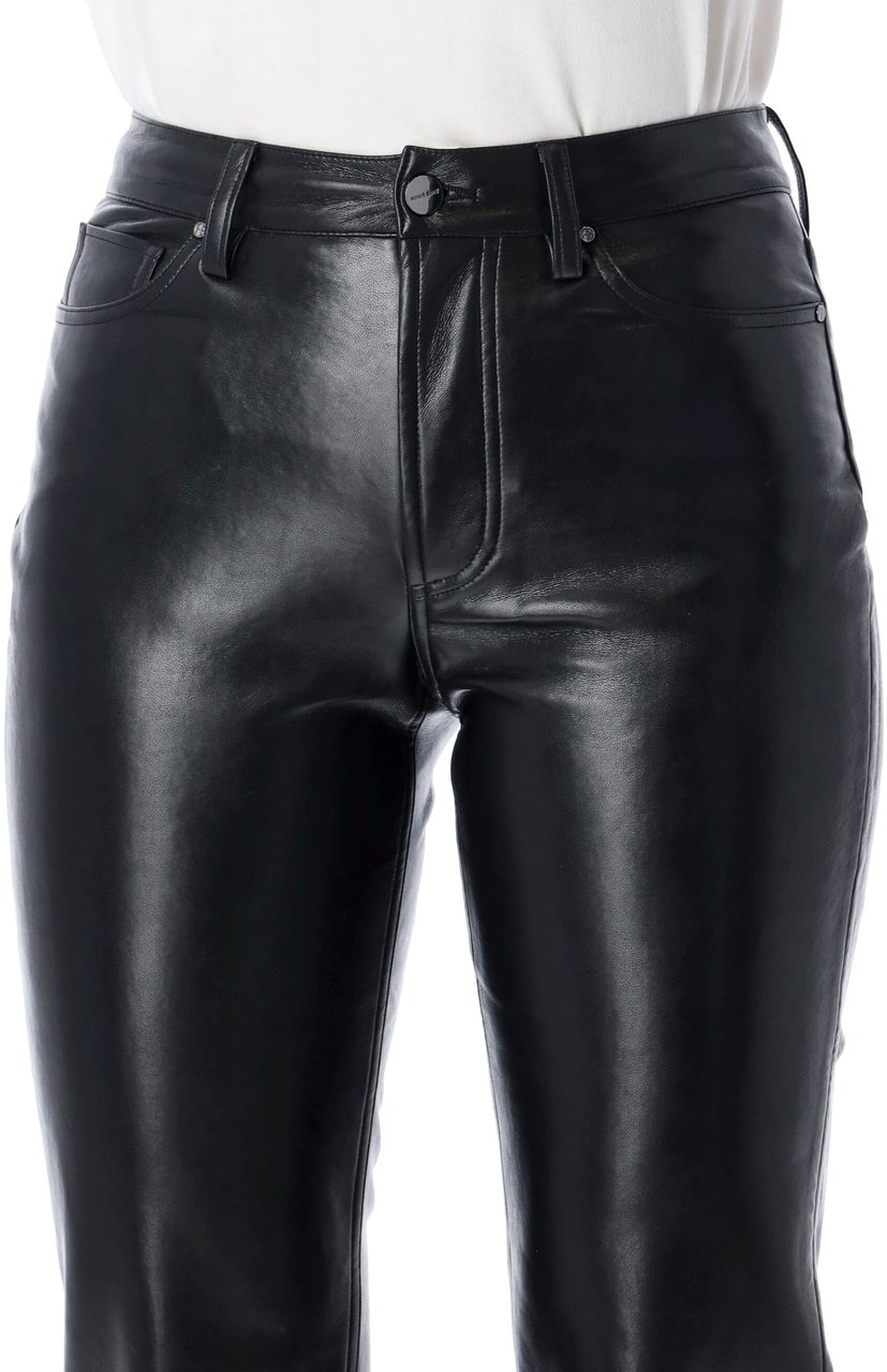 Anine Bing Bruno Leather Pant Nero Zwart