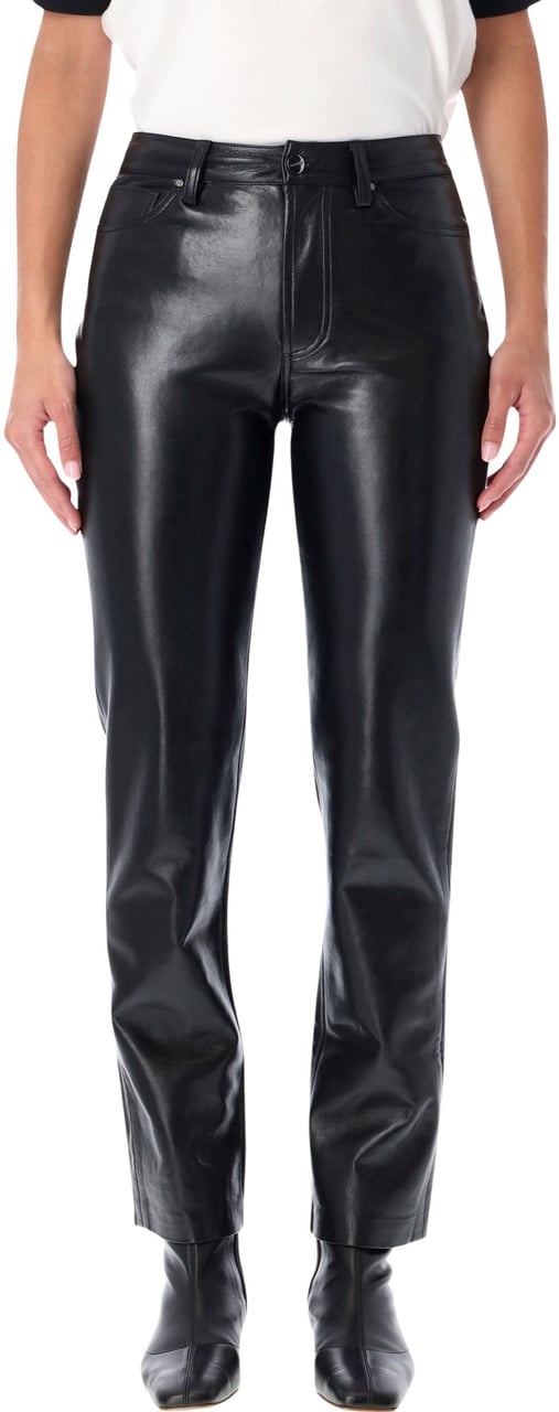 Anine Bing Bruno Leather Pant Nero Zwart