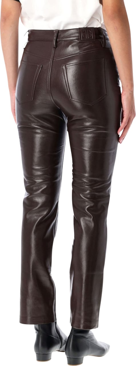 Anine Bing Bruno Leather Pant Dark Brown Bruin