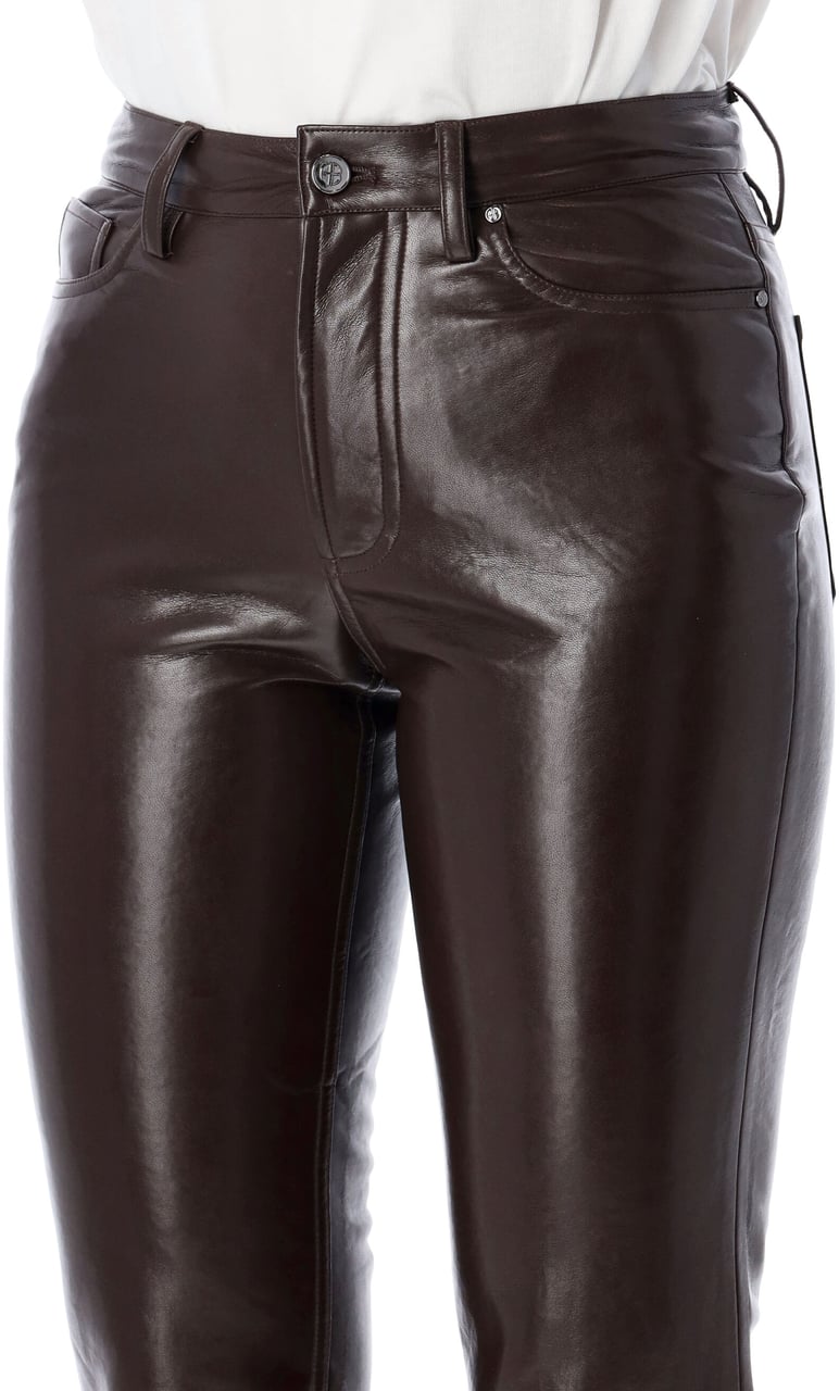 Anine Bing Bruno Leather Pant Dark Brown Bruin