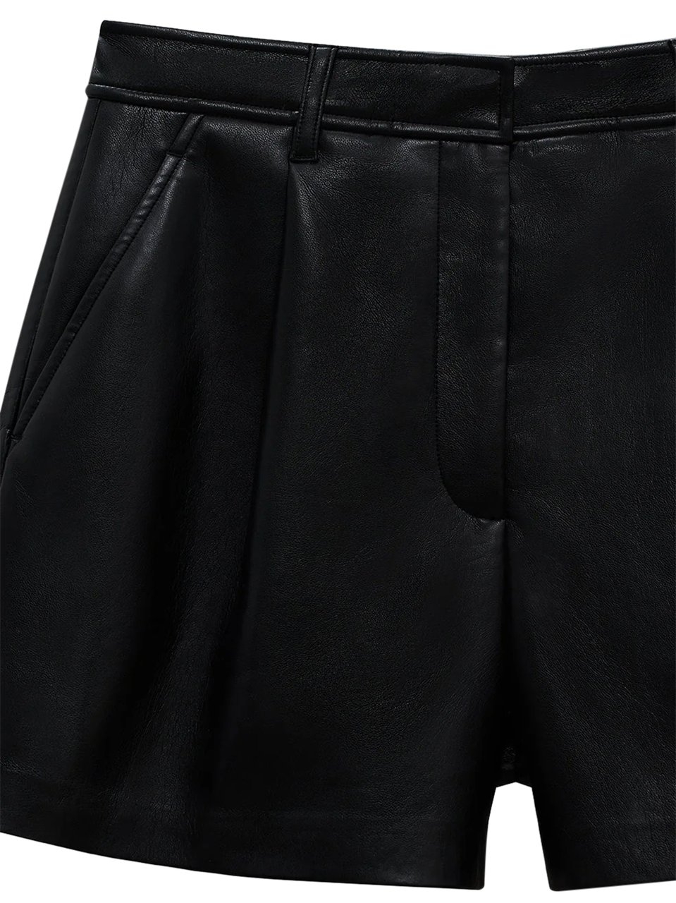 Anine Bing Tailored Leather Shorts with Structured Design Zwart