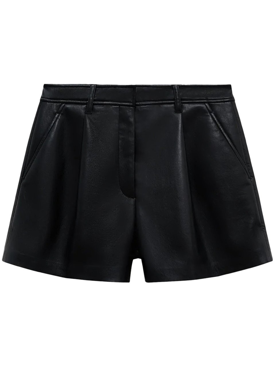 Anine Bing Tailored Leather Shorts with Structured Design Zwart