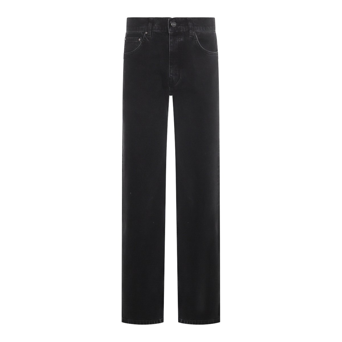 Anine Bing Straight-Leg Black Cotton Denim Jeans Zwart