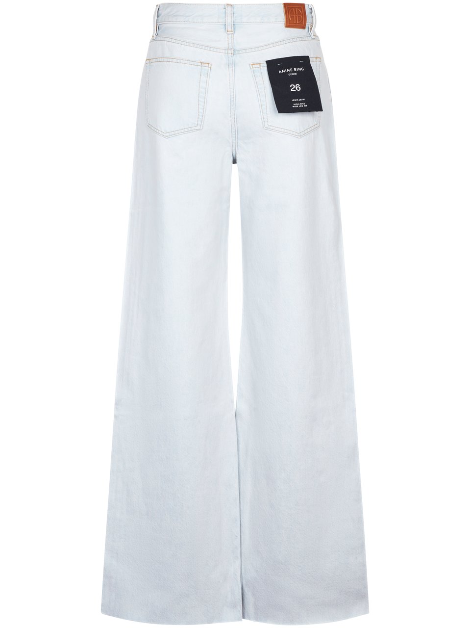Anine Bing High-Rise Wide-Leg Trousers in Light Denim Wit