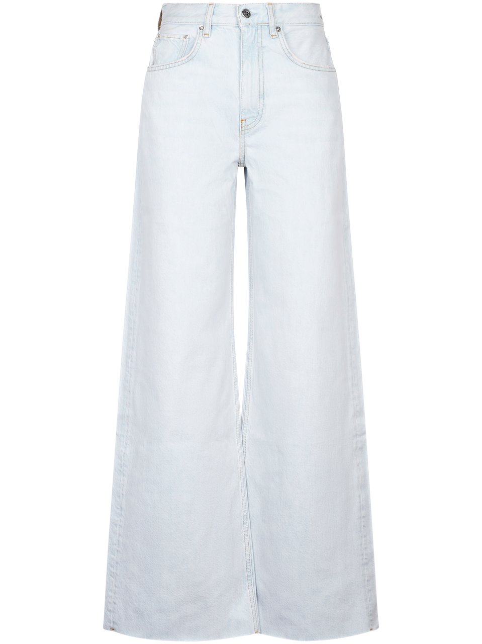 Anine Bing High-Rise Wide-Leg Trousers in Light Denim Wit