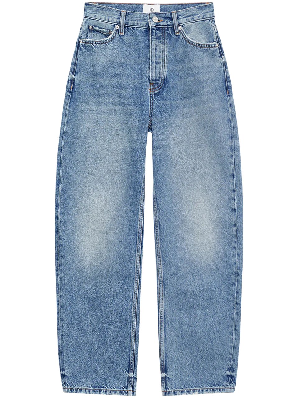 Anine Bing Relaxed Fit Straight-Leg Denim Trousers with Five-Pocket Design Blauw