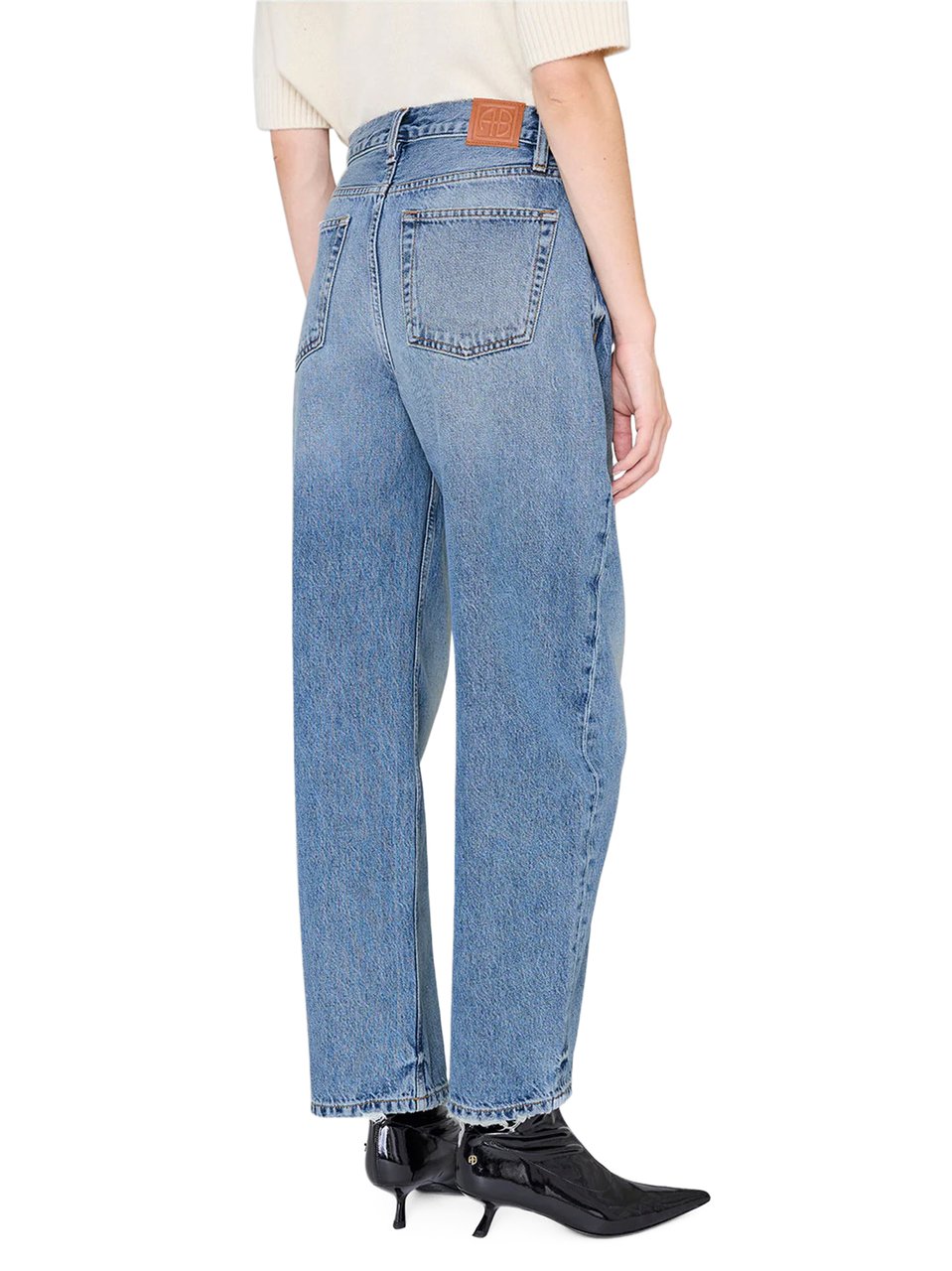 Anine Bing Relaxed Fit Straight-Leg Denim Trousers with Five-Pocket Design Blauw