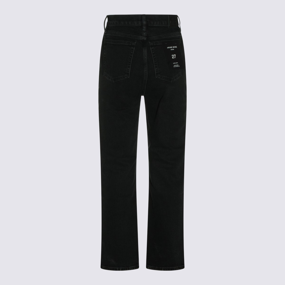 Anine Bing High-Waisted Straight-Leg Jeans With Minimalist Design Zwart