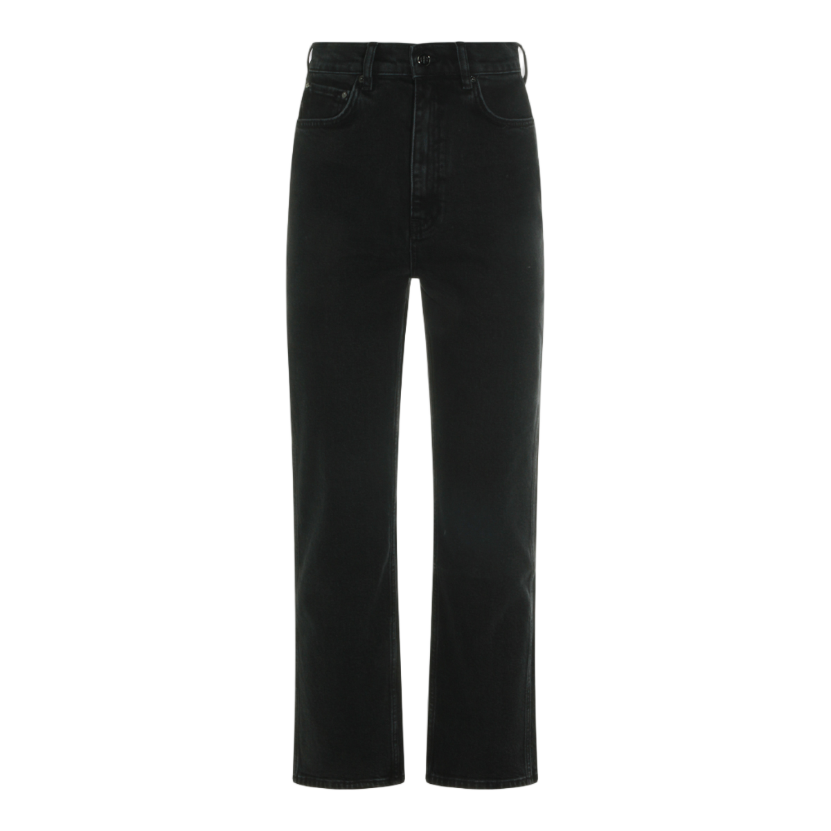 Anine Bing High-Waisted Straight-Leg Jeans With Minimalist Design Zwart
