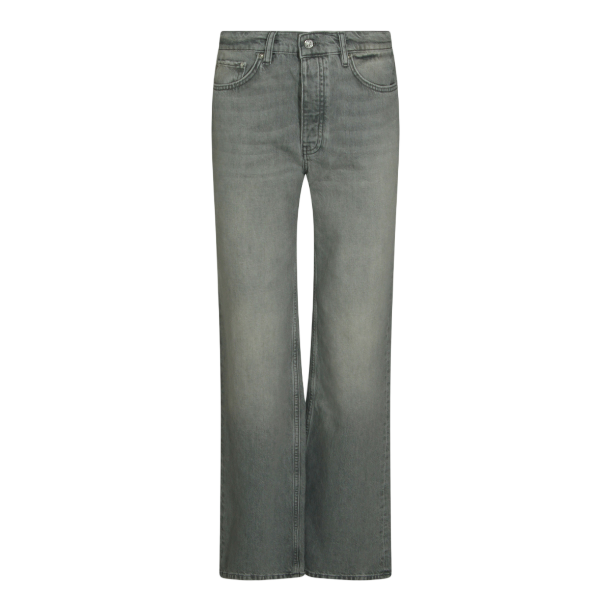 Anine Bing Straight-Leg Jeans With Faded Grey Wash And Classic Five-Pocket Styling Grijs