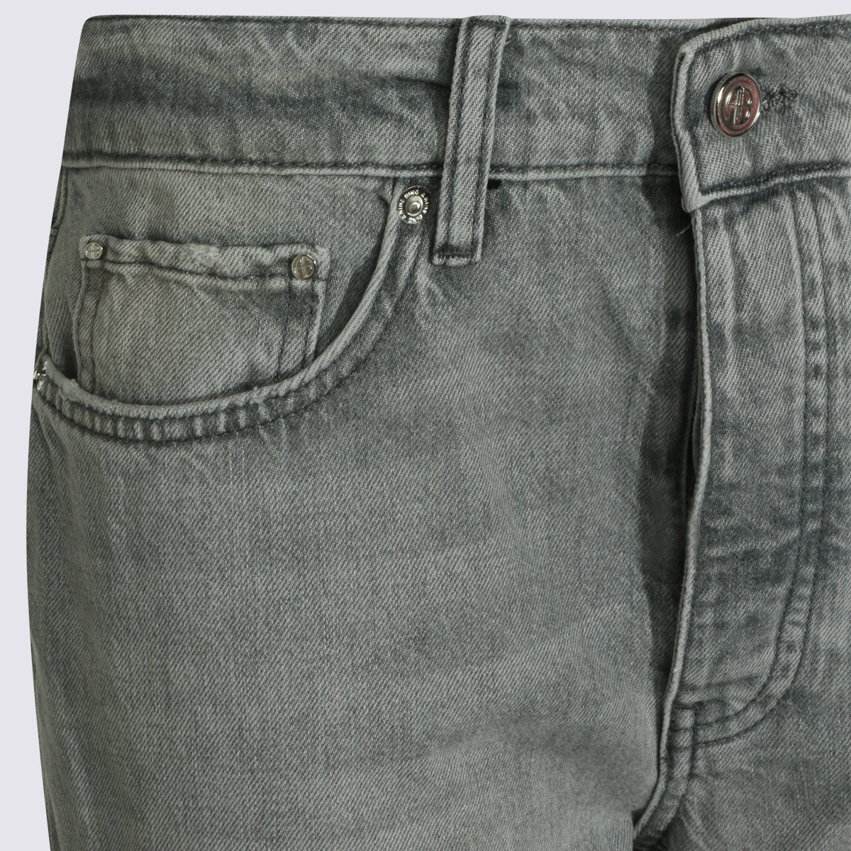 Anine Bing Straight-Leg Jeans With Faded Grey Wash And Classic Five-Pocket Styling Grijs