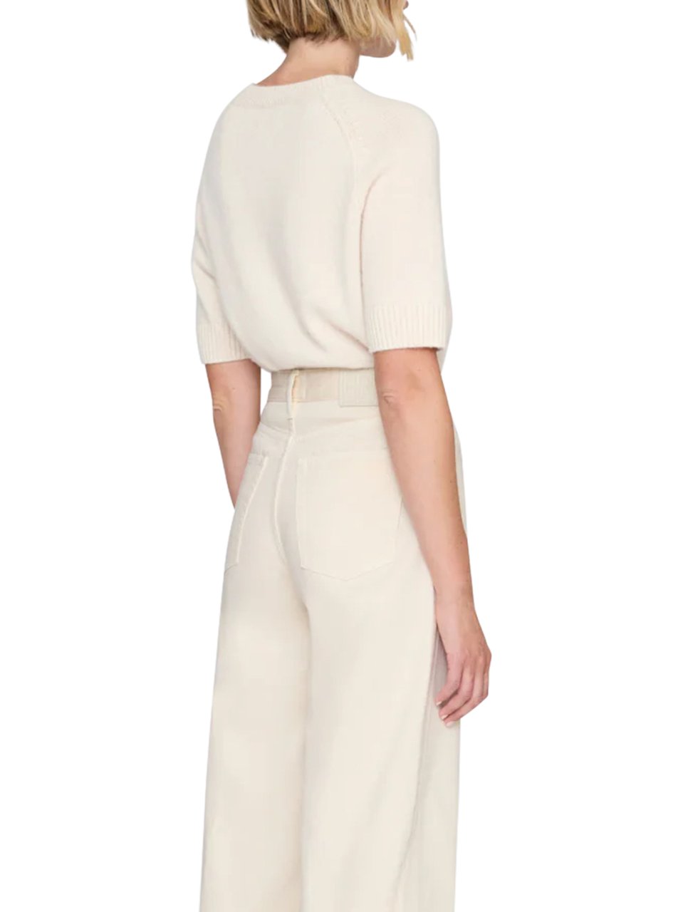 Anine Bing High-Waisted Wide-Leg Trousers with Classic Five-Pocket Design Neutraal