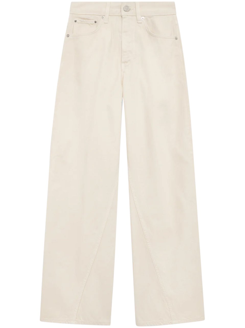 Anine Bing High-Waisted Wide-Leg Trousers with Classic Five-Pocket Design Neutraal