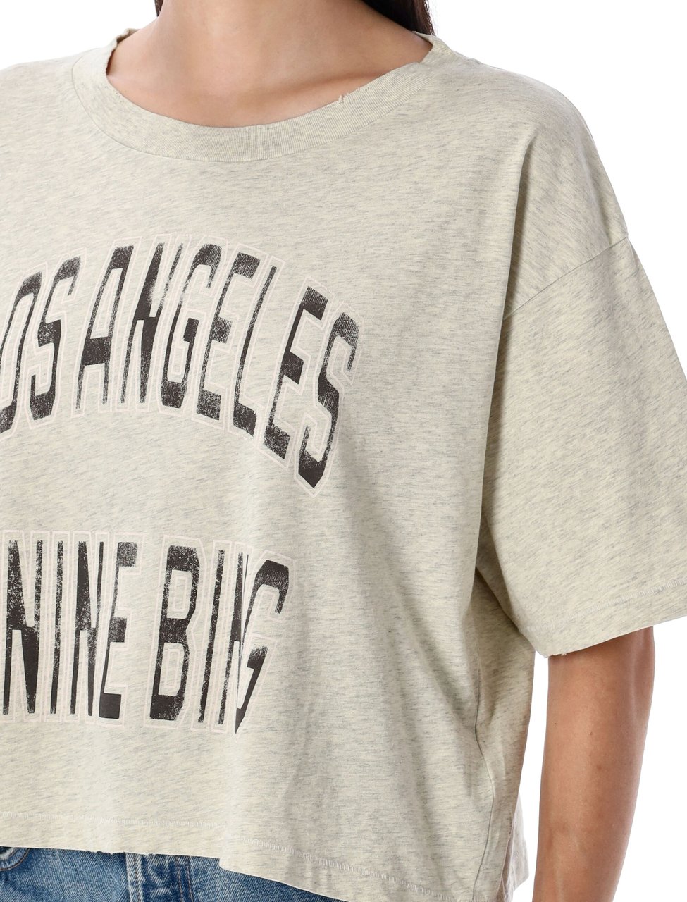 Anine Bing Johnny Crop Tee Grigio Grijs