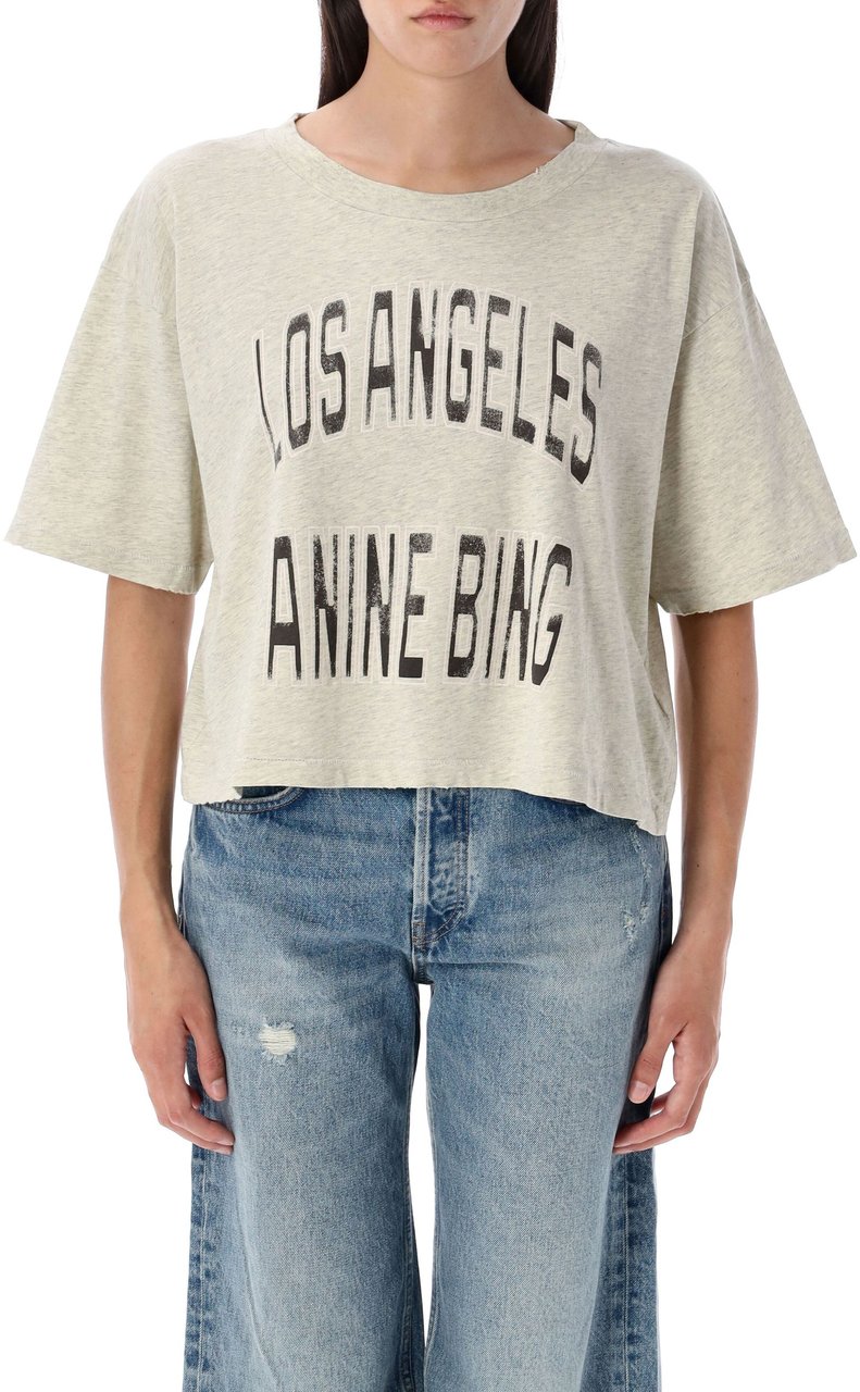 Anine Bing Johnny Crop Tee Grigio Grijs