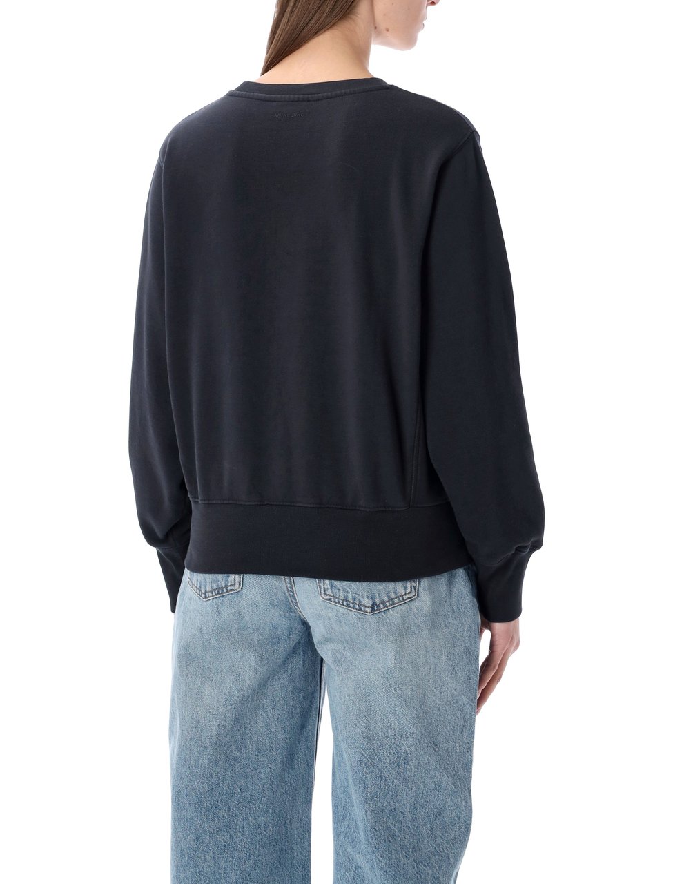 Anine Bing Anine Bing Harry Shrunken black sweatshirt Zwart