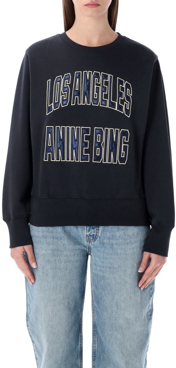 Anine Bing Anine Bing Harry Shrunken black sweatshirt Zwart