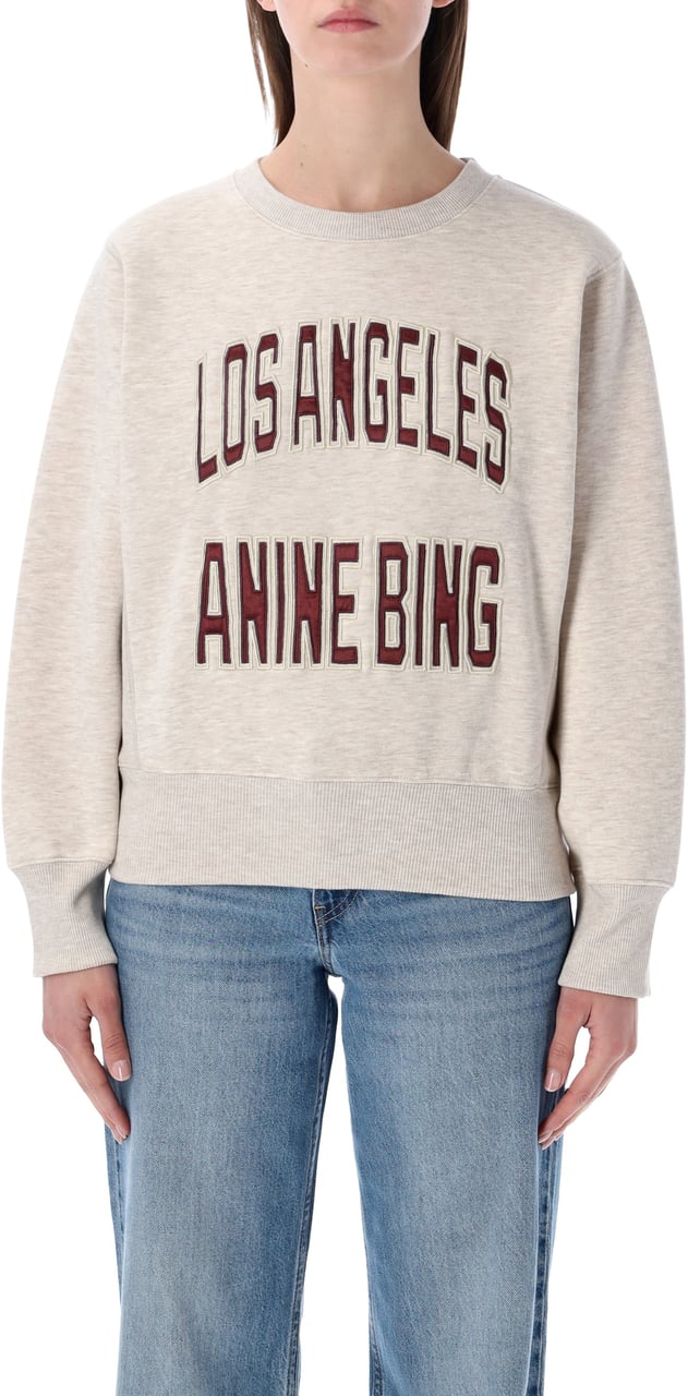 Anine Bing Anine Bing Harry Shrunken black sweatshirt Beige