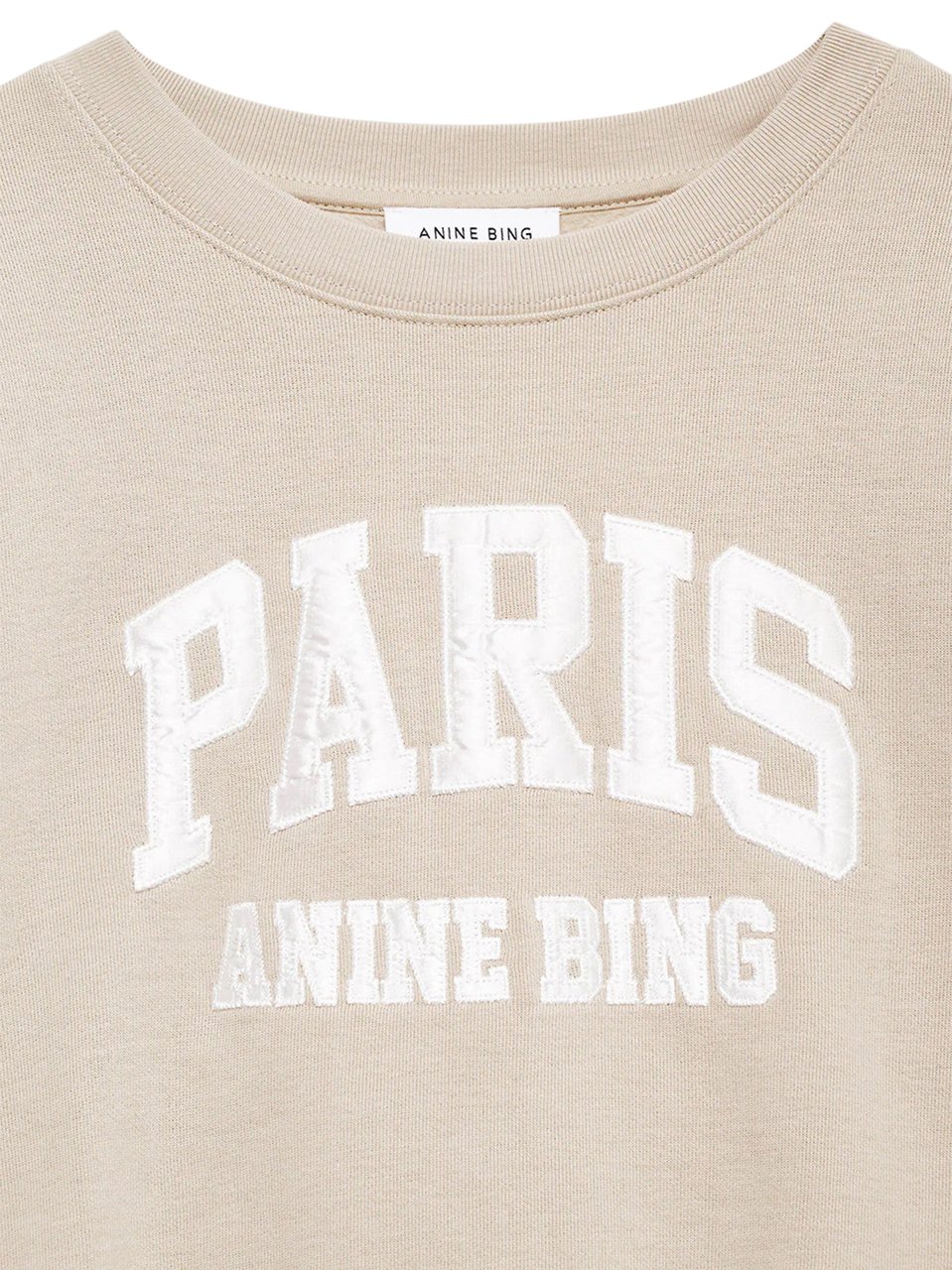 Anine Bing Relaxed Fit Cropped Beige Sweatshirt Grijs