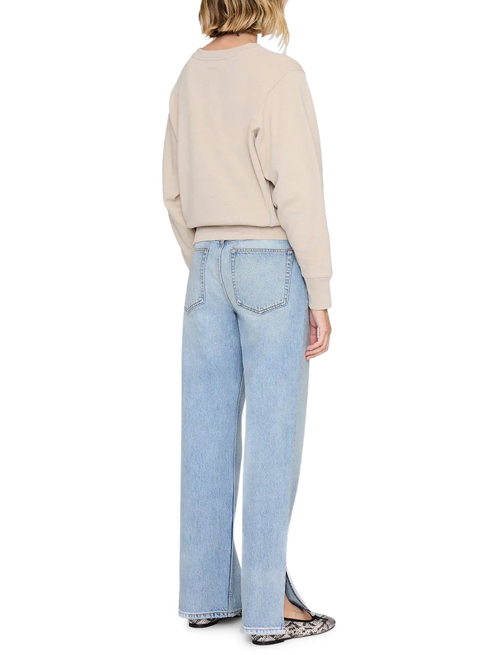 Anine Bing Relaxed Fit Cropped Beige Sweatshirt Grijs