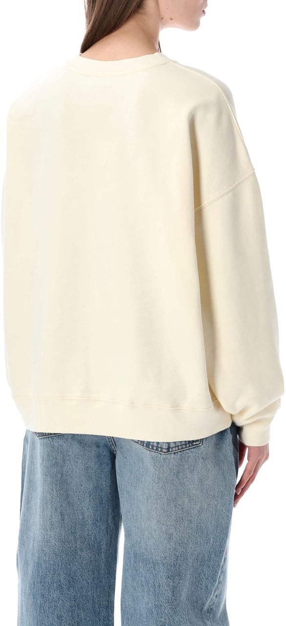 Anine Bing Miles Collegiate Crewnwck Bianco Wit