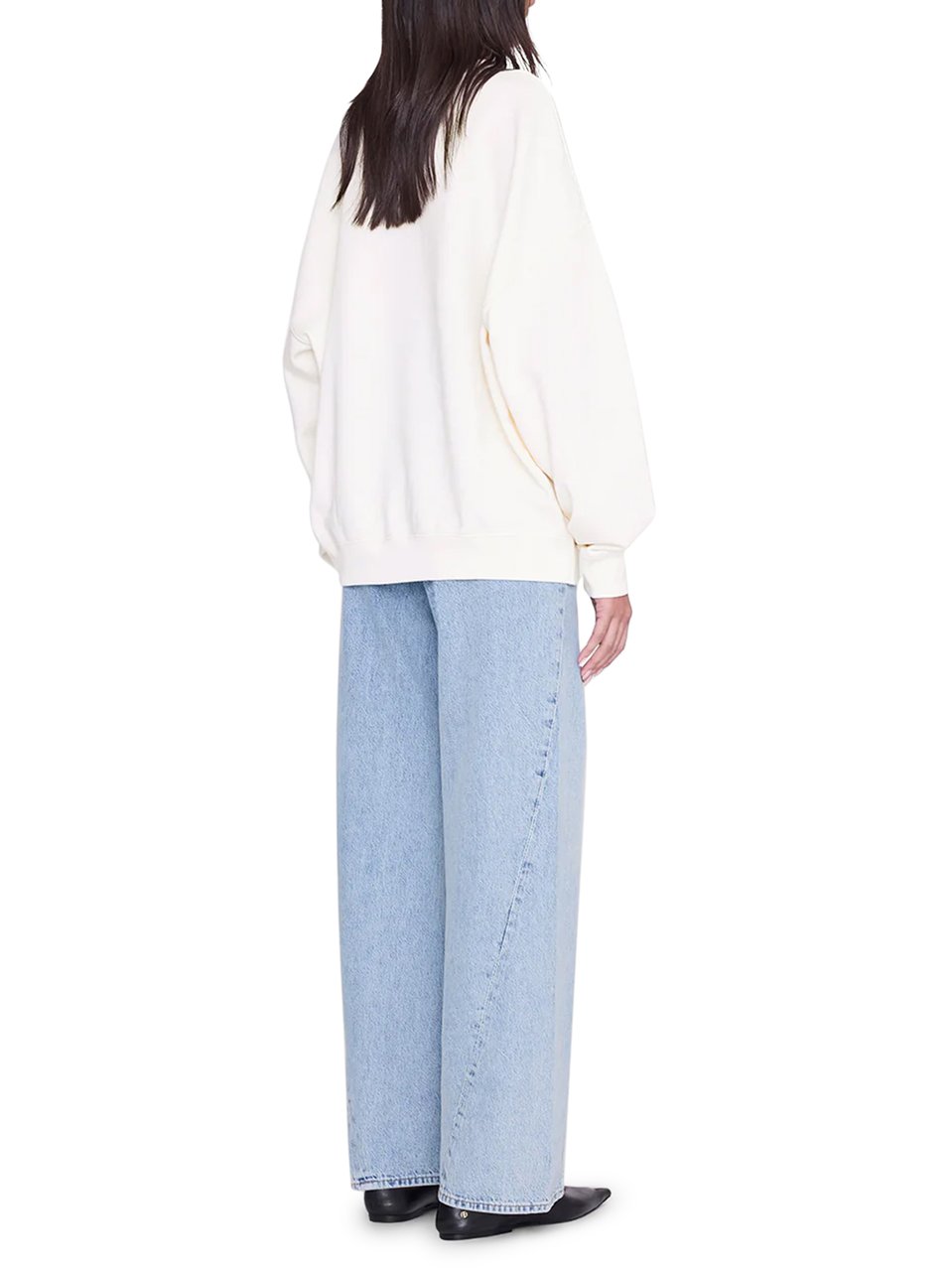 Anine Bing Collegiate Print Cotton Sweatshirt with Relaxed Fit Wit