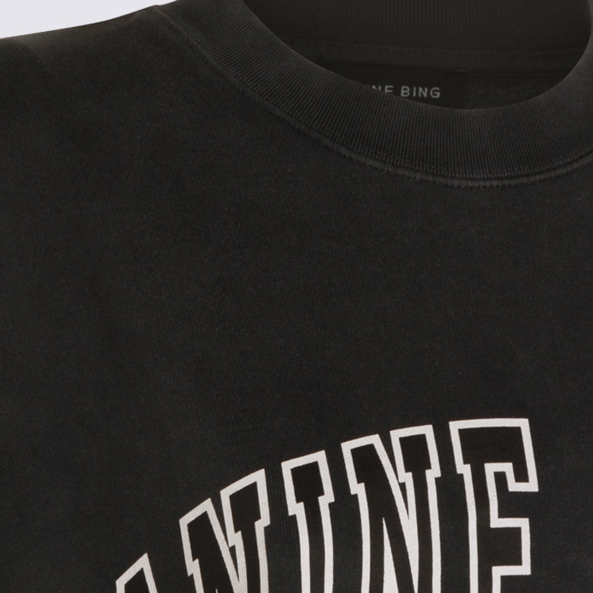 Anine Bing Relaxed Fit Sweatshirt With Vintage Graphic Design Zwart