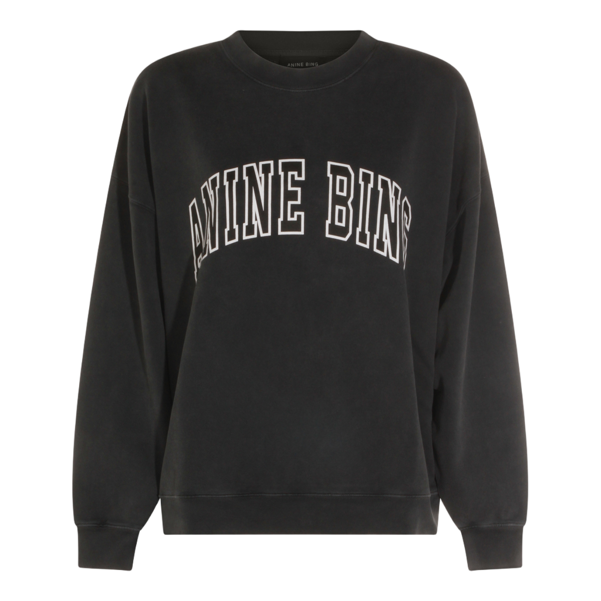 Anine Bing Relaxed Fit Sweatshirt With Vintage Graphic Design Zwart