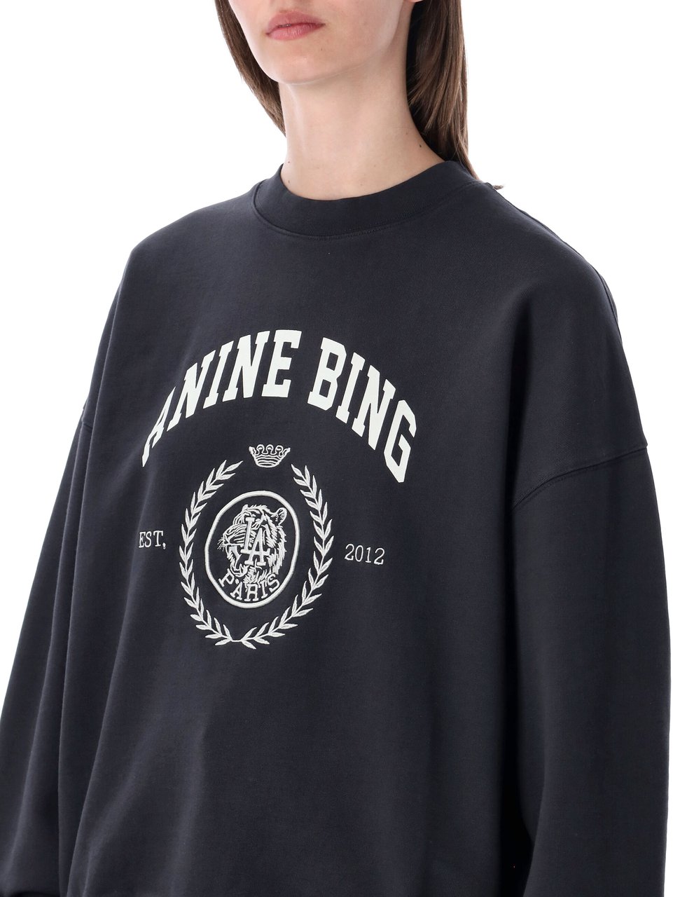 Anine Bing Miles Hoodie Vintage Black Donkergrijs