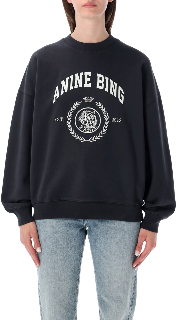 Anine Bing Miles Hoodie Vintage Black Donkergrijs