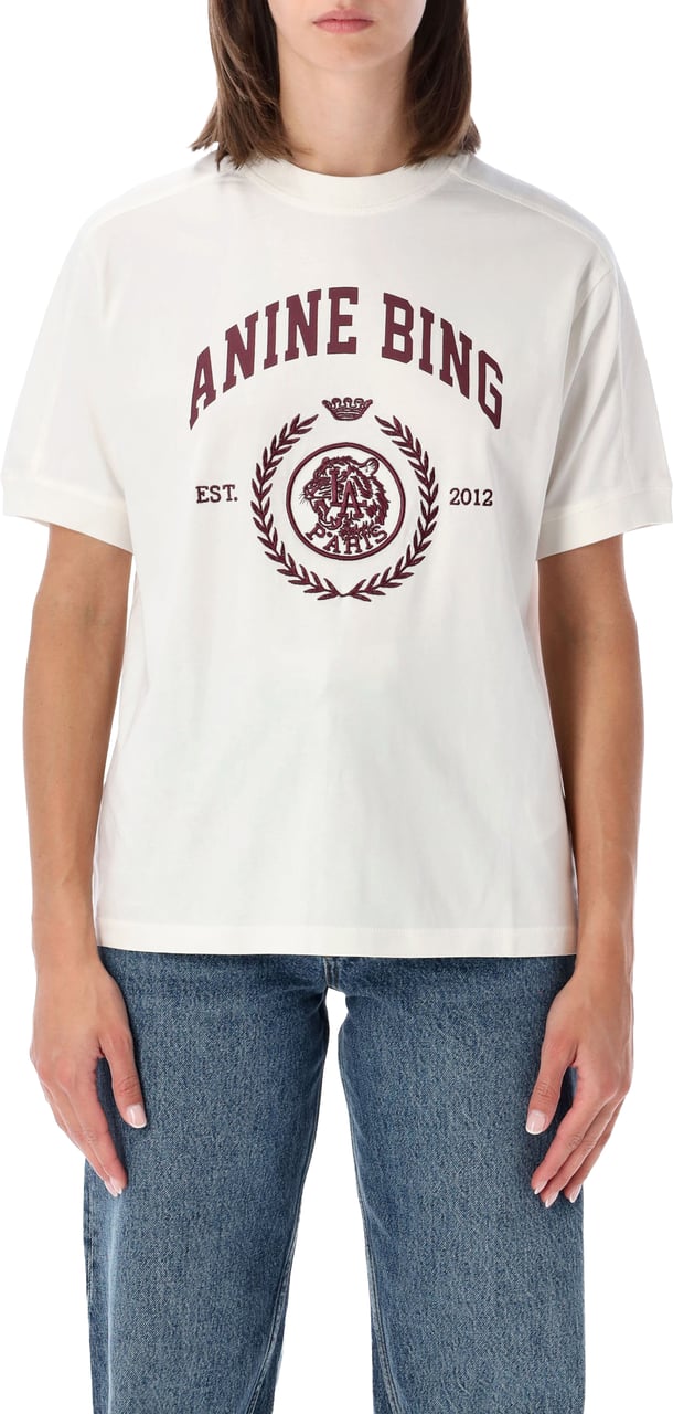 Anine Bing Jay Leen Collegiate Tee Bianco Wit
